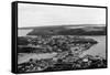 Aerial view of Kodiak, Alaska Photograph - Kodiak, AK-Lantern Press-Framed Stretched Canvas