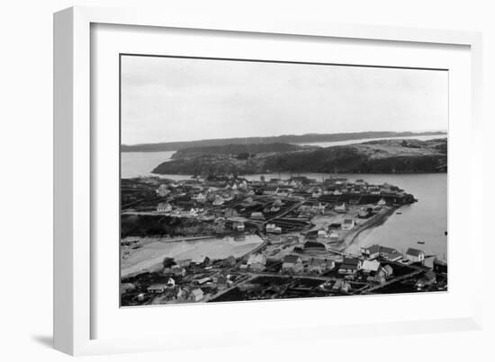 Aerial view of Kodiak, Alaska Photograph - Kodiak, AK-Lantern Press-Framed Art Print