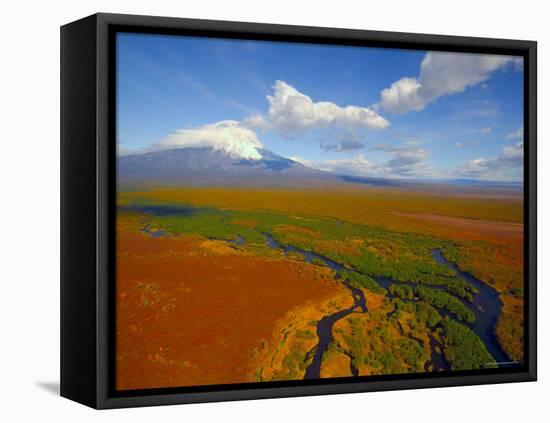 Aerial View of Kronotskaya River in September, Kronotsky Zapovednik Reserve, Russia-Igor Shpilenok-Framed Stretched Canvas