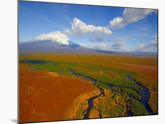 Aerial View of Kronotskaya River in September, Kronotsky Zapovednik Reserve, Russia-Igor Shpilenok-Mounted Photographic Print