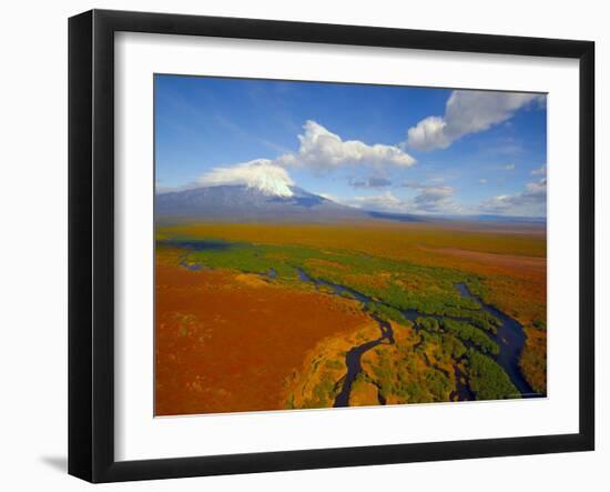 Aerial View of Kronotskaya River in September, Kronotsky Zapovednik Reserve, Russia-Igor Shpilenok-Framed Photographic Print