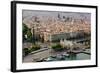 Aerial view of La Rambla near the waterfront with Columbus statue in Barcelona, Spain-null-Framed Photographic Print