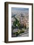 Aerial view of La Rambla near the waterfront with Columbus statue in Barcelona, Spain-null-Framed Photographic Print