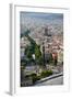 Aerial view of La Rambla near the waterfront with Columbus statue in Barcelona, Spain-null-Framed Photographic Print