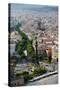 Aerial view of La Rambla near the waterfront with Columbus statue in Barcelona, Spain-null-Stretched Canvas