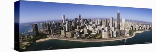 Aerial View of Lake Michigan, Lake Shore Drive, Chicago, Illinois, USA-null-Stretched Canvas