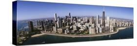 Aerial View of Lake Michigan, Lake Shore Drive, Chicago, Illinois, USA-null-Stretched Canvas