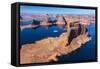 Aerial View of Lake Powell, Near Page, Arizona and the Utah Border, USA, February 2015-Juan Carlos Munoz-Framed Stretched Canvas