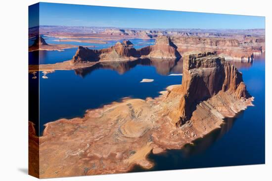 Aerial View of Lake Powell, Near Page, Arizona and the Utah Border, USA, February 2015-Juan Carlos Munoz-Stretched Canvas