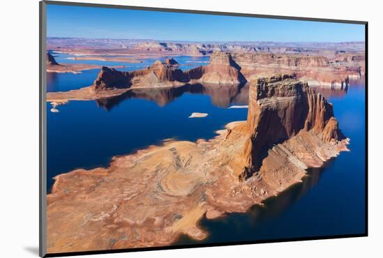 Aerial View of Lake Powell, Near Page, Arizona and the Utah Border, USA, February 2015-Juan Carlos Munoz-Mounted Photographic Print