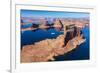 Aerial View of Lake Powell, Near Page, Arizona and the Utah Border, USA, February 2015-Juan Carlos Munoz-Framed Photographic Print