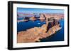 Aerial View of Lake Powell, Near Page, Arizona and the Utah Border, USA, February 2015-Juan Carlos Munoz-Framed Photographic Print