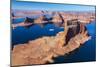 Aerial View of Lake Powell, Near Page, Arizona and the Utah Border, USA, February 2015-Juan Carlos Munoz-Mounted Photographic Print