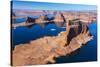 Aerial View of Lake Powell, Near Page, Arizona and the Utah Border, USA, February 2015-Juan Carlos Munoz-Stretched Canvas