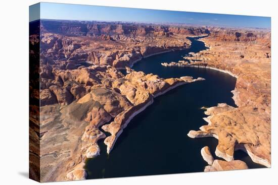 Aerial View of Lake Powell, Near Page, Arizona and the Utah Border, USA, February 2015-Juan Carlos Munoz-Stretched Canvas