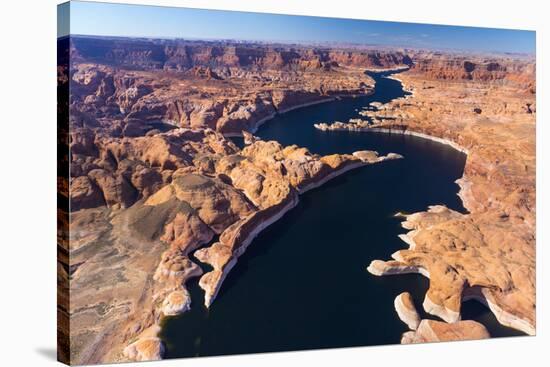 Aerial View of Lake Powell, Near Page, Arizona and the Utah Border, USA, February 2015-Juan Carlos Munoz-Stretched Canvas