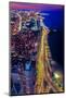 Aerial view of Lake Shore Drive by night, Chicago, Illinois, USA-null-Mounted Photographic Print