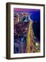 Aerial view of Lake Shore Drive by night, Chicago, Illinois, USA-null-Framed Photographic Print