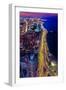 Aerial view of Lake Shore Drive by night, Chicago, Illinois, USA-null-Framed Photographic Print