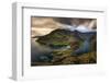 Aerial view of landscape with Loch na Cuilce and Loch Coruisk, Isle of Skye, Scotland, UK-Panoramic Images-Framed Photographic Print