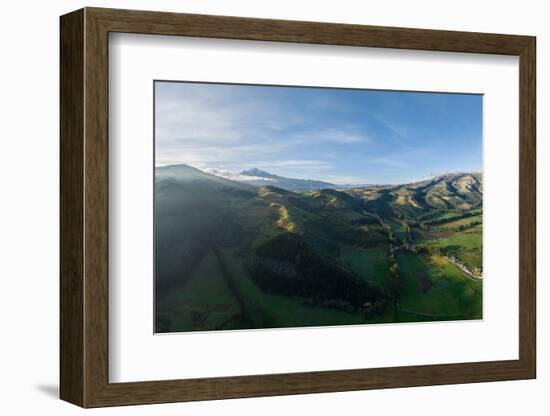 Aerial view of landscape, Zuleta, Imbabura, Ecuador, South America-Ben Pipe-Framed Photographic Print