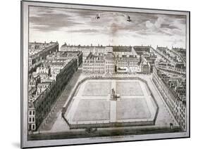 Aerial View of Leicester Square with Carriages, Westminster, London, 1754-Sutton Nicholls-Mounted Giclee Print