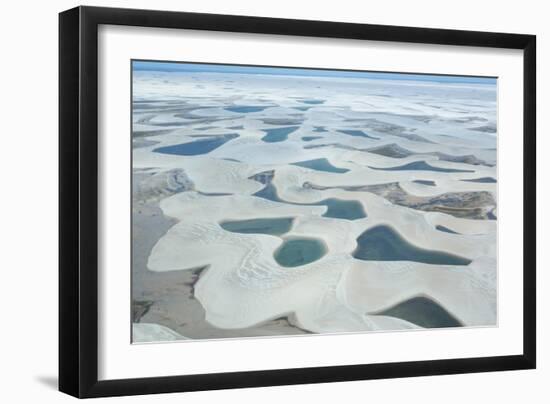 Aerial View of Lencois Maranhenses National Park in Maranhao State, Brazil-Alex Saberi-Framed Photographic Print