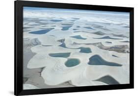 Aerial View of Lencois Maranhenses National Park in Maranhao State, Brazil-Alex Saberi-Framed Photographic Print