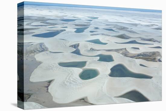 Aerial View of Lencois Maranhenses National Park in Maranhao State, Brazil-Alex Saberi-Stretched Canvas