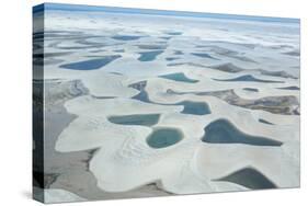 Aerial View of Lencois Maranhenses National Park in Maranhao State, Brazil-Alex Saberi-Stretched Canvas