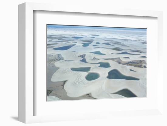 Aerial View of Lencois Maranhenses National Park in Maranhao State, Brazil-Alex Saberi-Framed Photographic Print