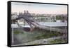 Aerial View of Lewiston Bridge - Lewiston, ID-Lantern Press-Framed Stretched Canvas