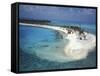 Aerial View of Lighthouse Reef, Belize-Greg Johnston-Framed Stretched Canvas