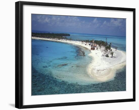 Aerial View of Lighthouse Reef, Belize-Greg Johnston-Framed Premium Photographic Print