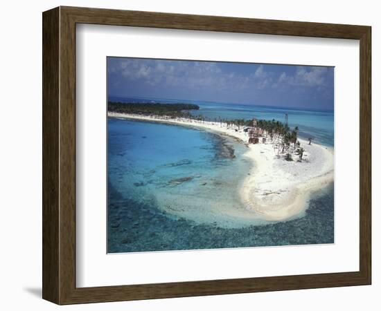 Aerial View of Lighthouse Reef, Belize-Greg Johnston-Framed Photographic Print