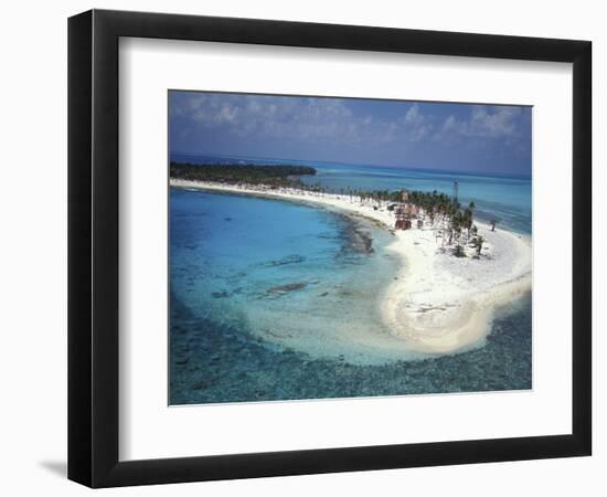 Aerial View of Lighthouse Reef, Belize-Greg Johnston-Framed Photographic Print