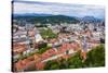 Aerial View of Ljubljana City, Seen from Ljubljana Castle, Slovenia, Europe-Matthew Williams-Ellis-Stretched Canvas