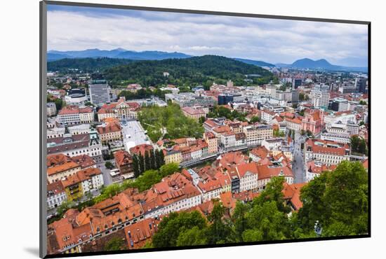 Aerial View of Ljubljana City, Seen from Ljubljana Castle, Slovenia, Europe-Matthew Williams-Ellis-Mounted Photographic Print