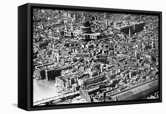 Aerial View of London, Showing St Paul's Cathedral, 1926-null-Framed Stretched Canvas