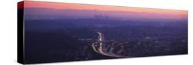 Aerial View of Los Angeles at Dusk, Glendale, California, USA-null-Stretched Canvas