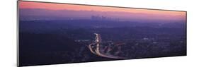Aerial View of Los Angeles at Dusk, Glendale, California, USA-null-Mounted Photographic Print