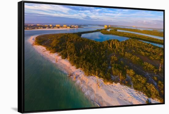 Aerial view of Lovers Key State Park, Florida, USA-null-Framed Stretched Canvas