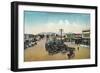 Aerial View of Lower Main Street - Petaluma, CA-Lantern Press-Framed Art Print