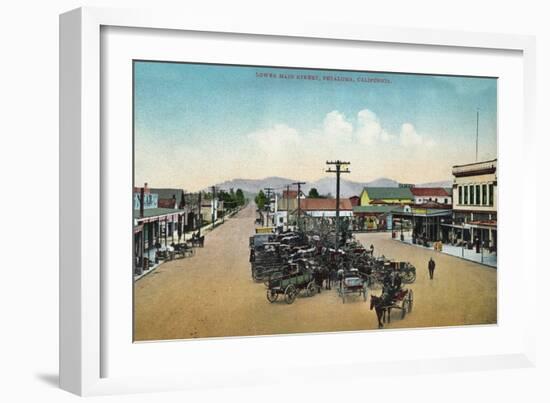 Aerial View of Lower Main Street - Petaluma, CA-Lantern Press-Framed Art Print