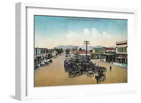 Aerial View of Lower Main Street - Petaluma, CA-Lantern Press-Framed Art Print