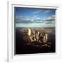 Aerial View of Lower Manhattan Skyline with Nearly Completed World Trade Center Towers-Henry Groskinsky-Framed Photographic Print