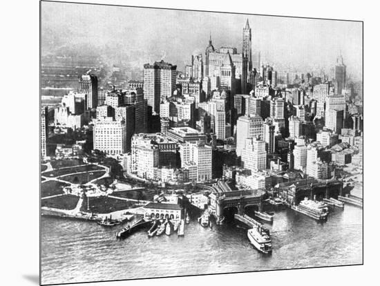 Aerial View of Lower New York, USA, 1926-null-Mounted Giclee Print