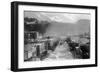 Aerial View of Main Street - Cordova, AK-Lantern Press-Framed Art Print