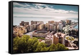 Aerial View of Malaga Bullring and Harbor. Spain-amok-Framed Stretched Canvas