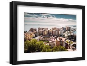 Aerial View of Malaga Bullring and Harbor. Spain-amok-Framed Photographic Print